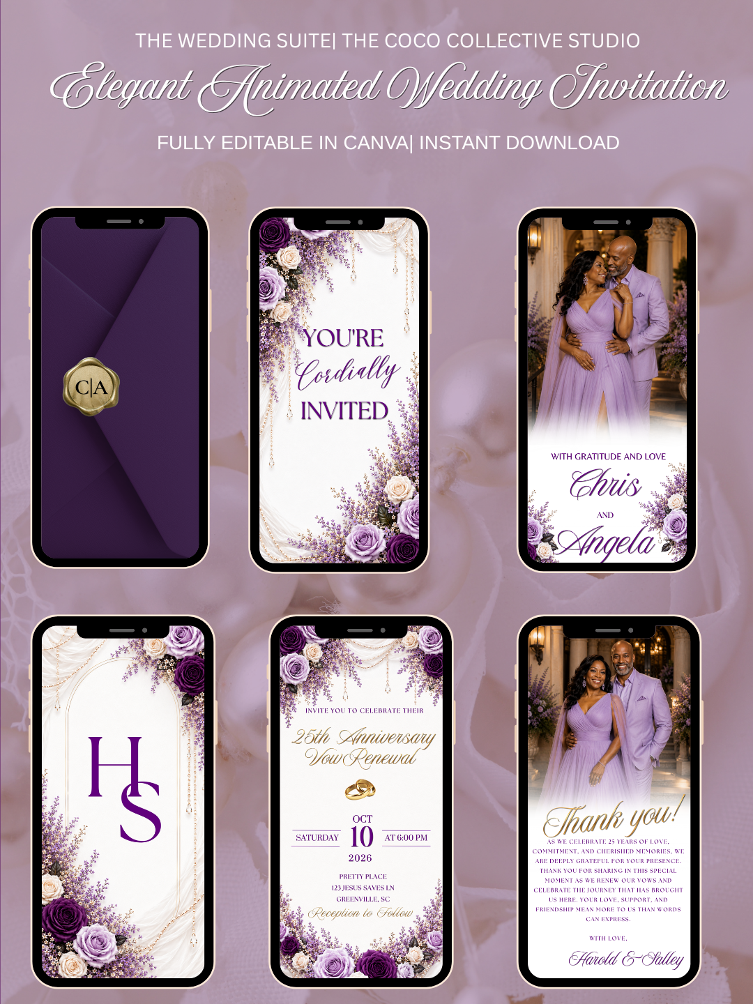 Field of Lavender Edit— A Soft Purple Digital Wedding Invitation