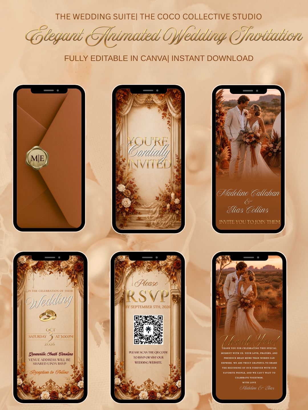 Wilderness Flame Edit — A Bold Burnt Orange Wedding Invitation Template