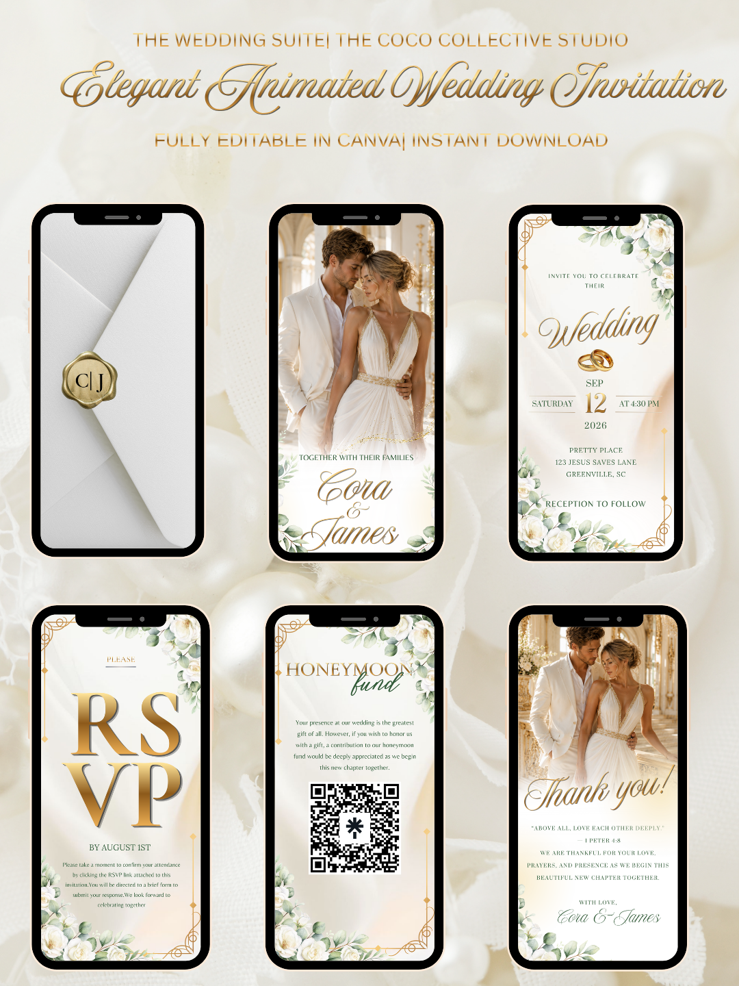 Pure Gold Edit — An Elegant White & Gold Wedding Invitation Template
