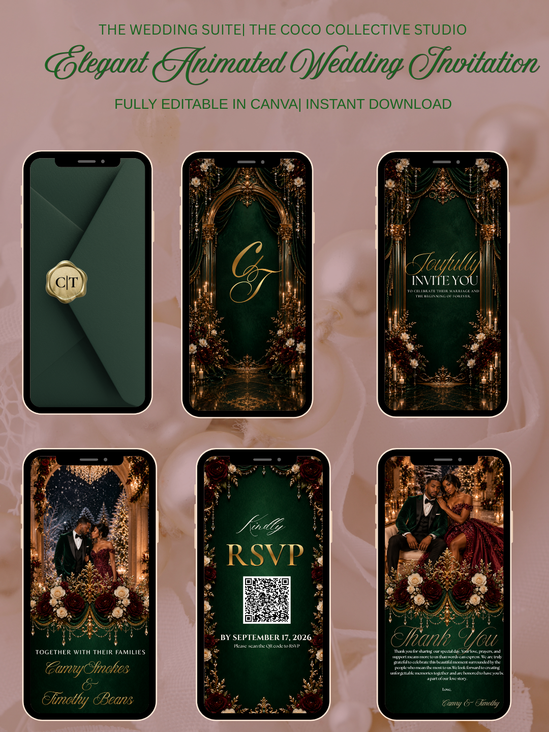 December Romance Edit — A Festive Christmas Digital Wedding Invitation