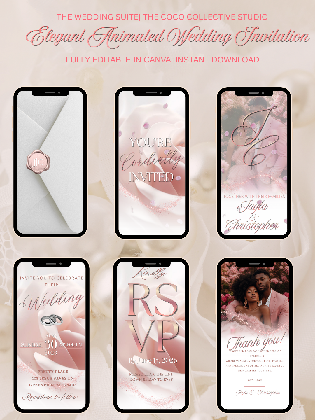 The Blush Edit — Animated Digital Wedding Invitation Template