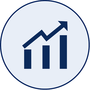 A line graph with an upward trend showing increasing data points.