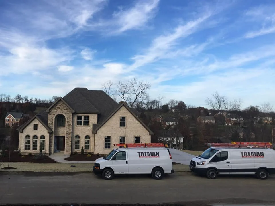 Tatman Electric service truck parked at residential home for electrical inspection Pittsburgh PA