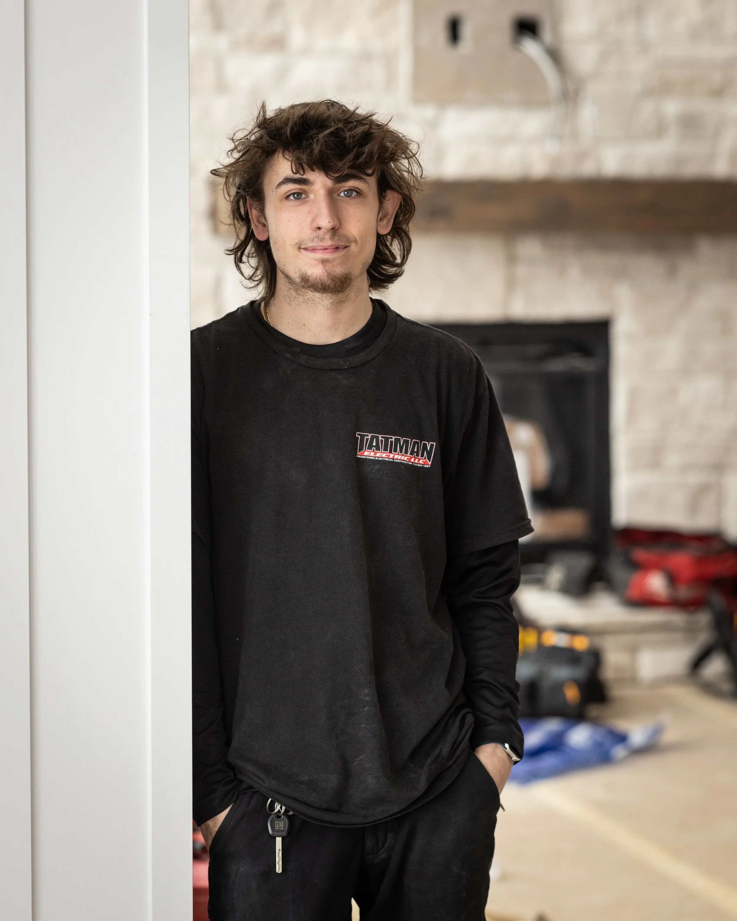 Dan Tatman Electric foreman electrician Pittsburgh PA on residential job site