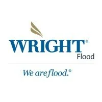 Logo of WRIGHT Flood with a stylized wing design above the company name and the slogan 'We are flood.'