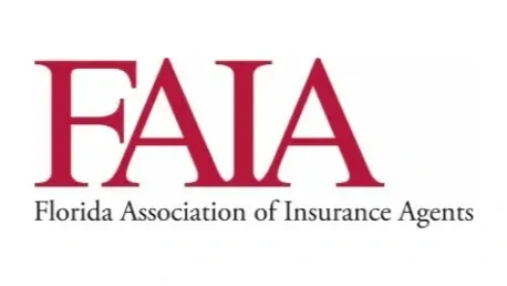 Logo of the Florida Association of Insurance Agents with red letters FAIA and black text below.