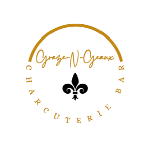 Logo featuring a black fleur-de-lis inside a circular design with the text 'Grazia N-Giemme' above and 'Charcuterie Bar' below.