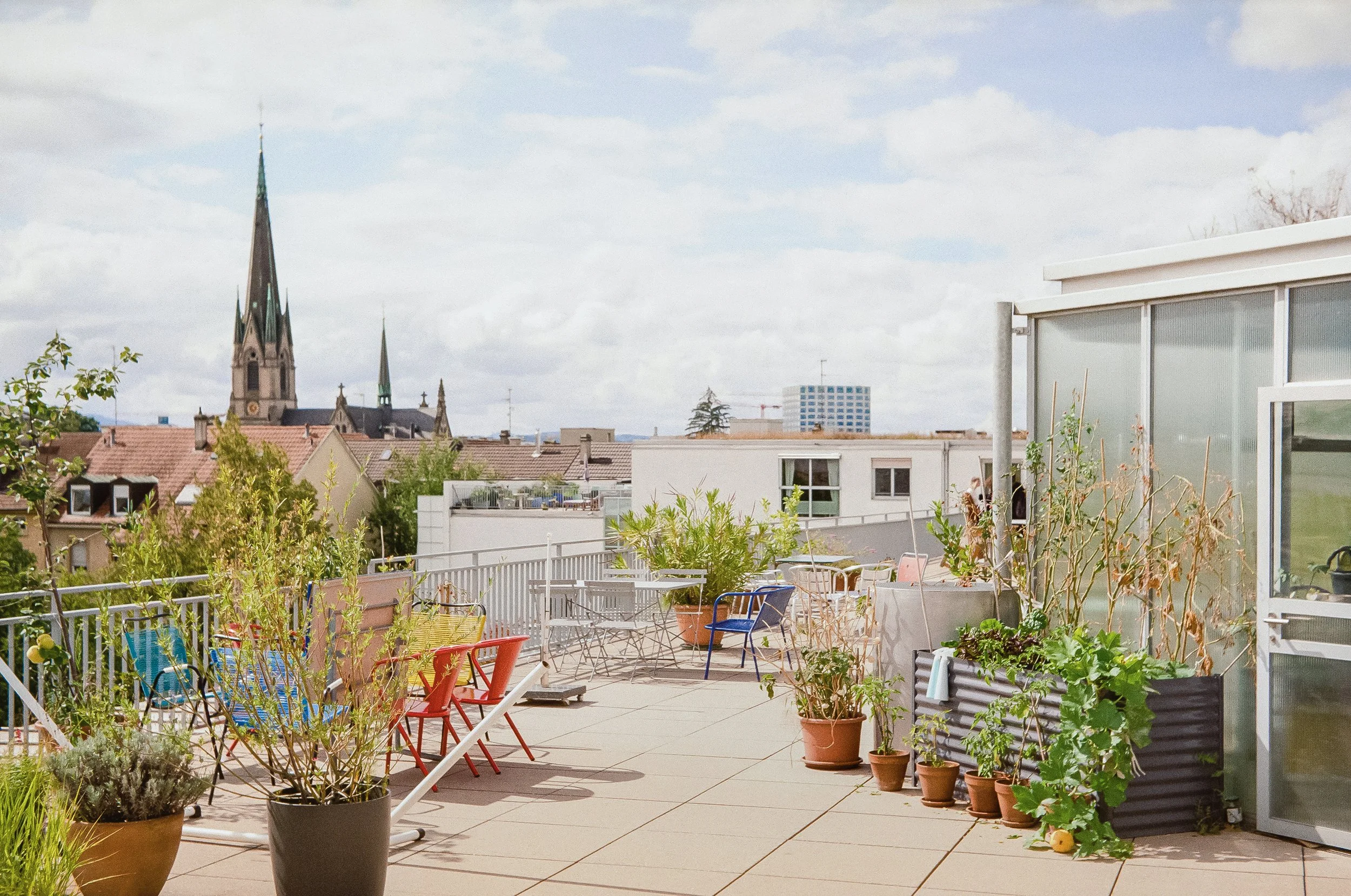 Apartment buildings Hammerstrasse Basel, Diener & Diener Architekten - Roofotop terrace