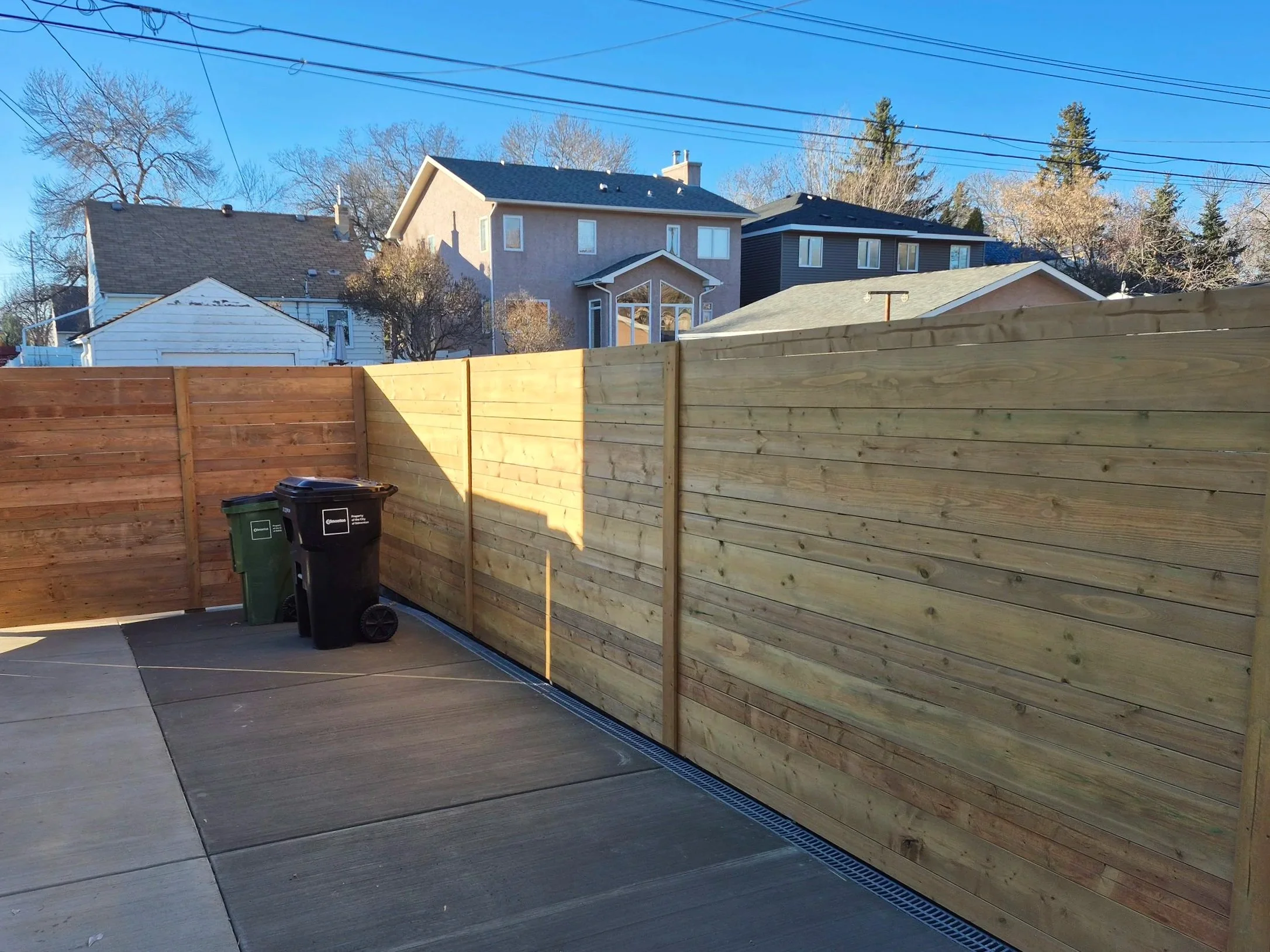 Wooden fence, preassure treated lumber