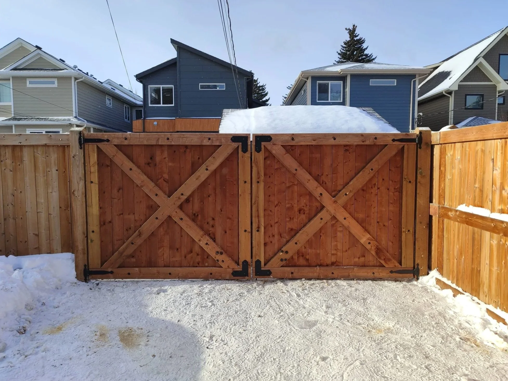 Custom wooden gates, preassure treated lumber