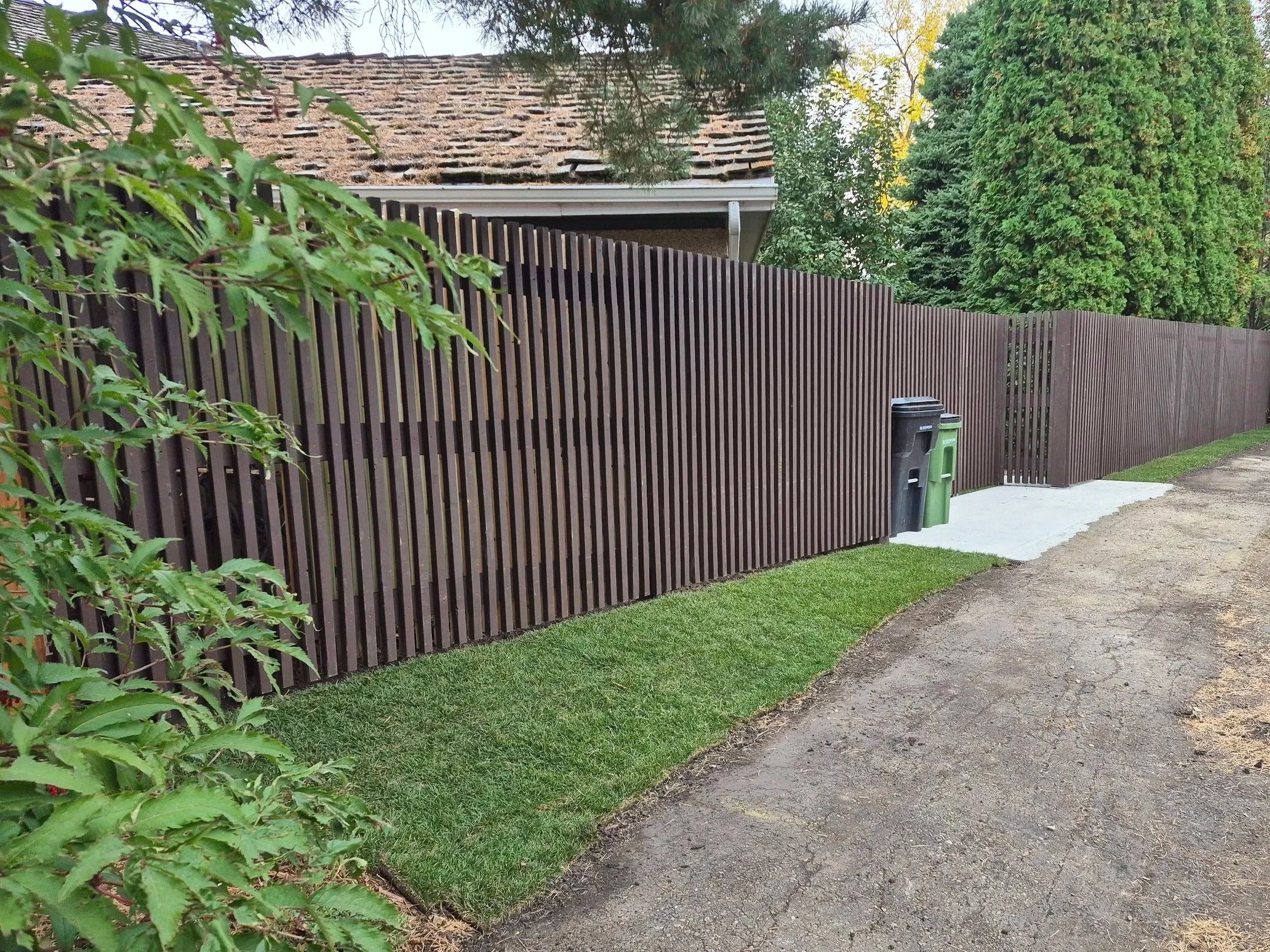 Wooden fence, preassure treated lumber