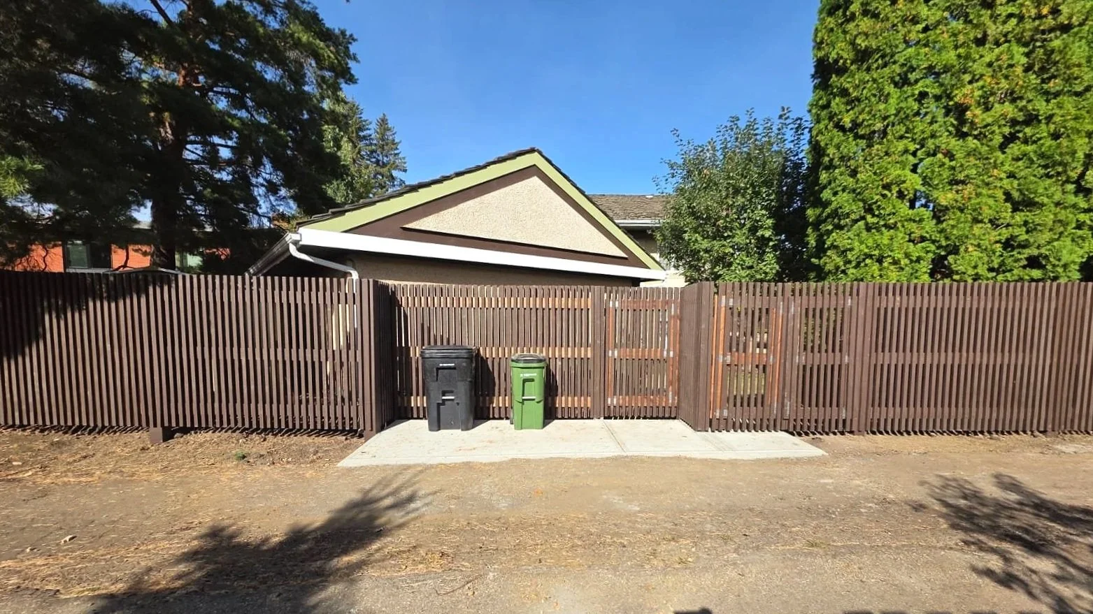 Wooden fence, preassure treated lumber