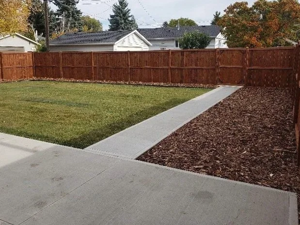 Concrete walkway, concrete pad, concrete slab, broom finish