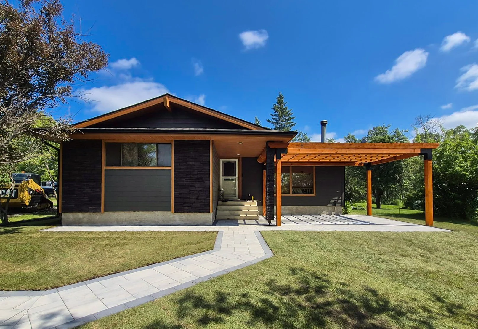 Paving stones, pavers patio, pavers walkway, wooden pergola
