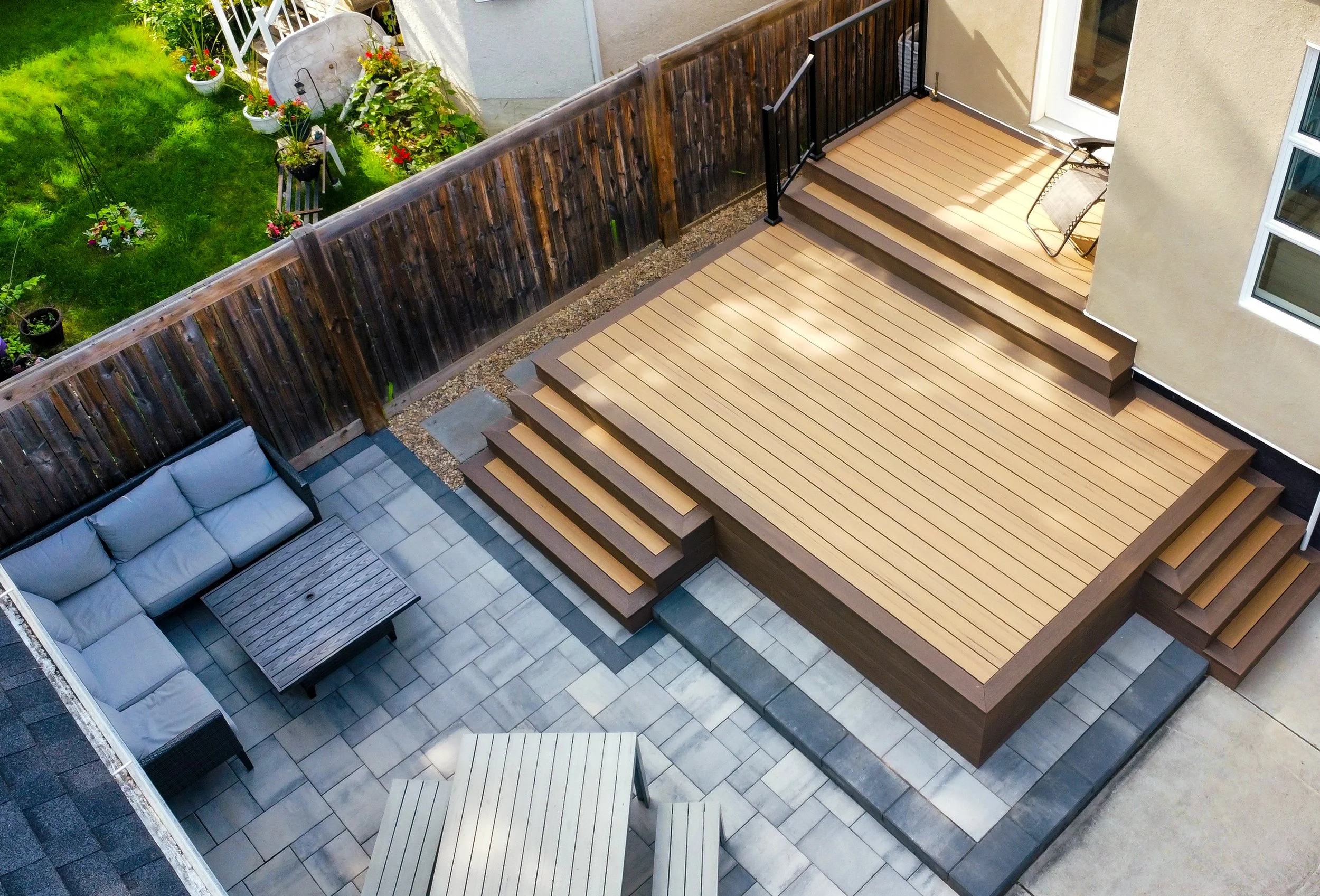 Pavers patio, paving stones, composite deck
