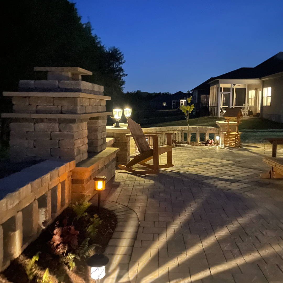 Outdoor Living Space with Fire Pit - Patio Pavers Chattanooga - Axium Landscapes