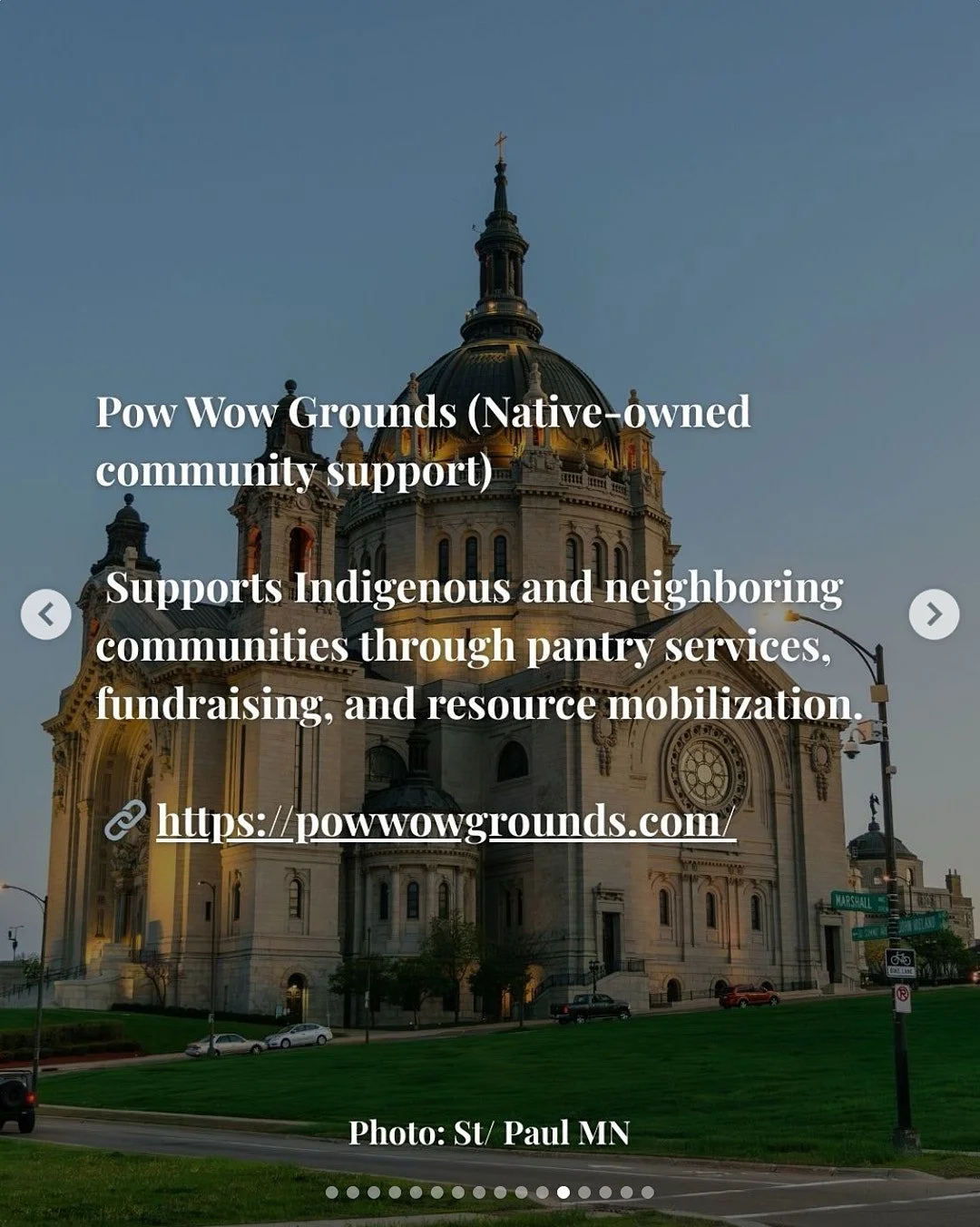 Pow Wow Grounds (Native-owned community support), supports Indigenous and neighboring communities through pantry services, fundraising, and resource mobilization.  