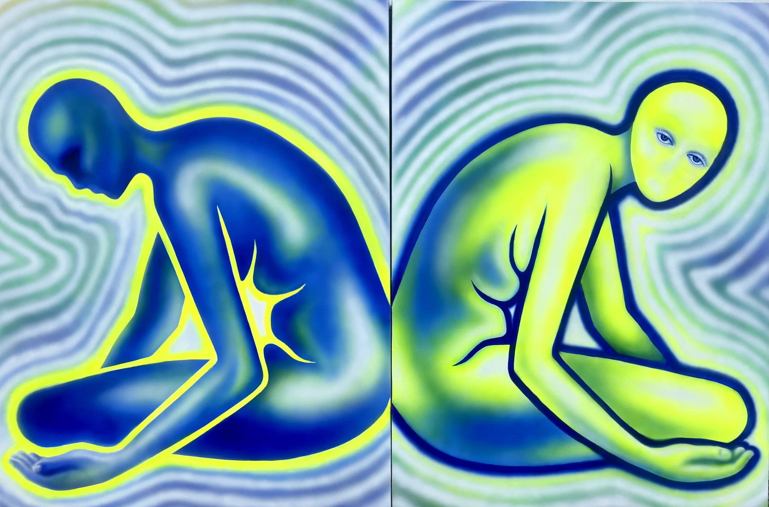 neither what we had been nor what we would become // 40 x 60 inches (diptych) // acrylic on canvas