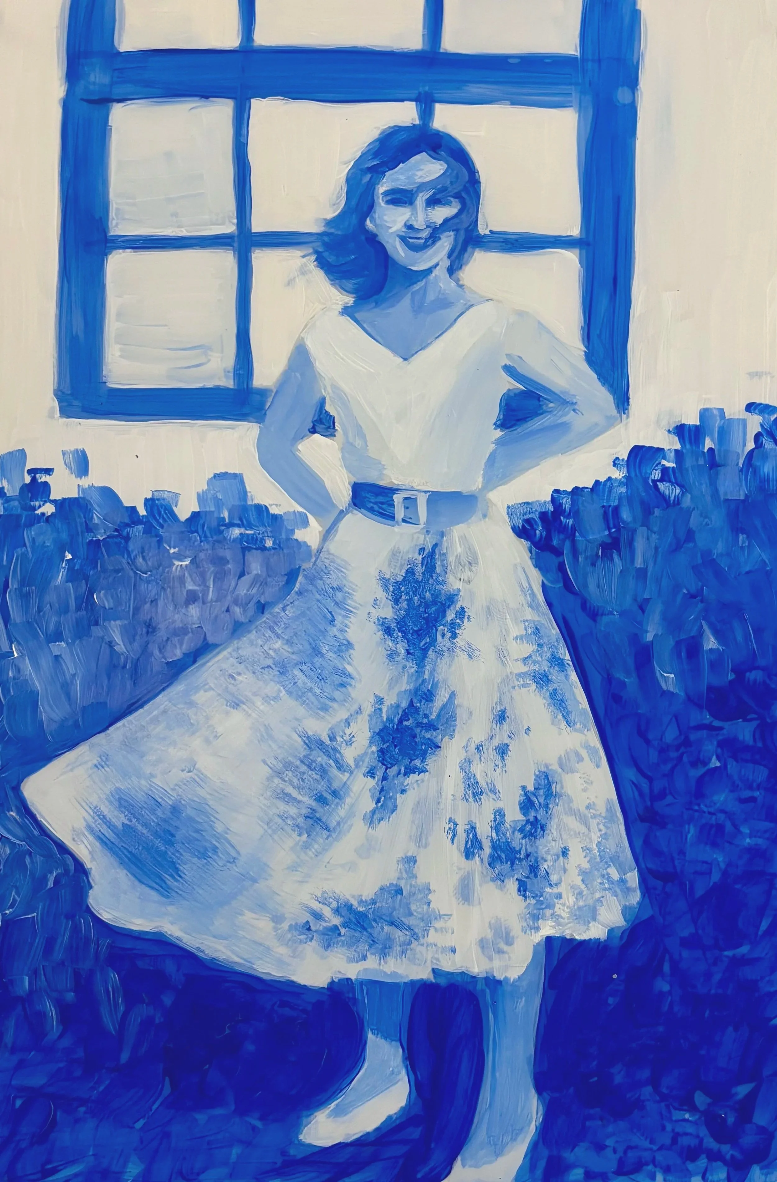 Oma's Dress / 11 x 14 in / acrylic on duralar