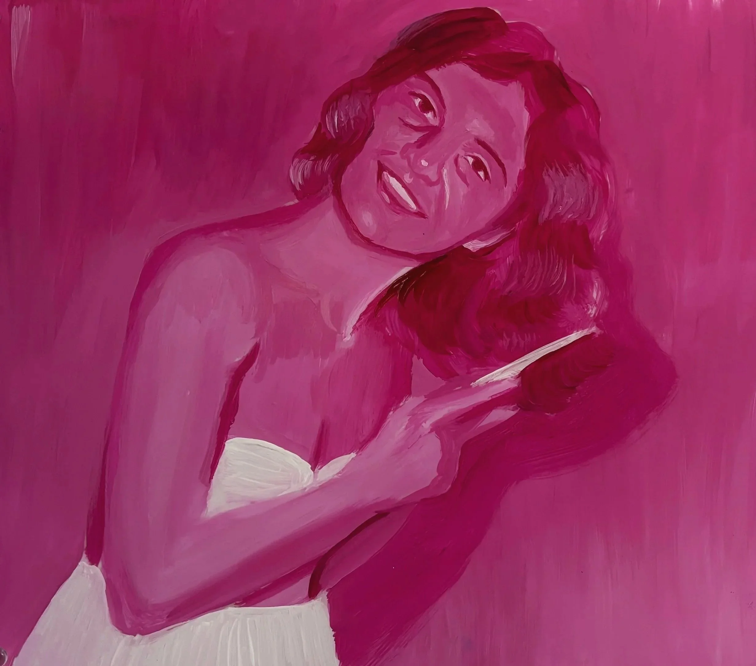 Oma's Hair / 11 x 14 in / acrylic on duralar