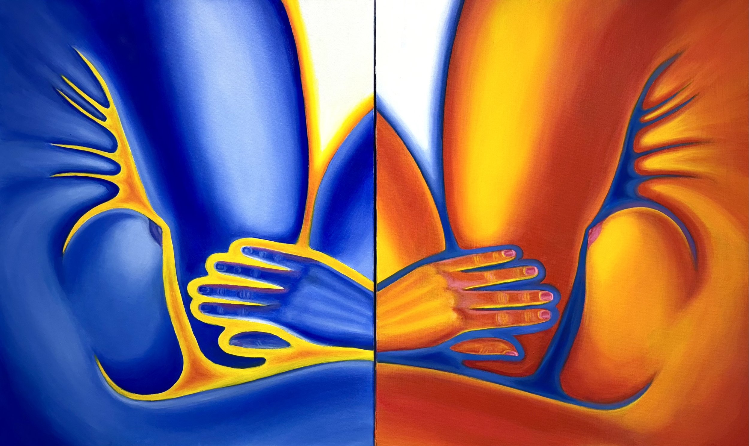 The warmth of my own embrace // 25 x 40 inches // oil on canvas