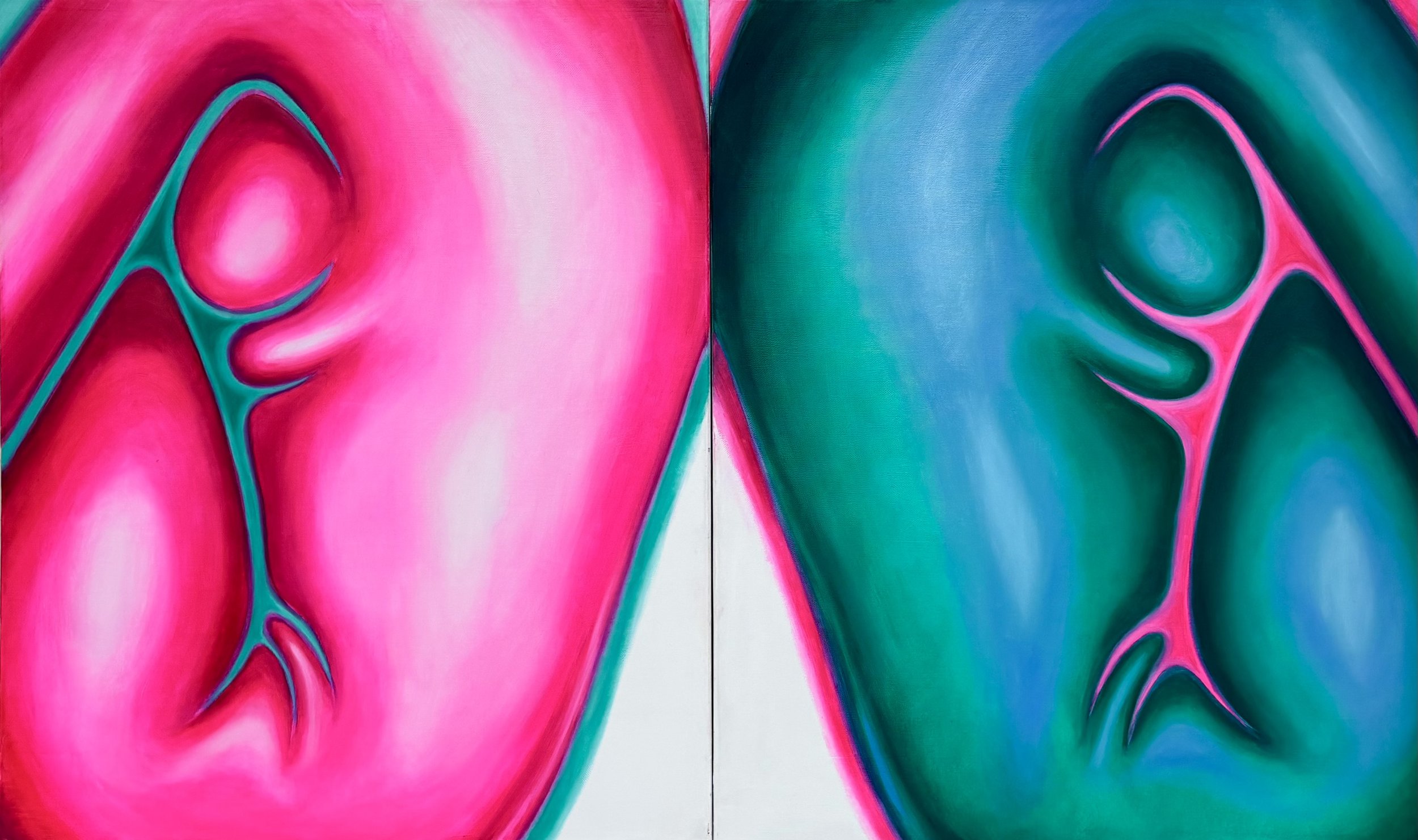 Separation // Diptych, 25 x 40 inches // oil on canvas