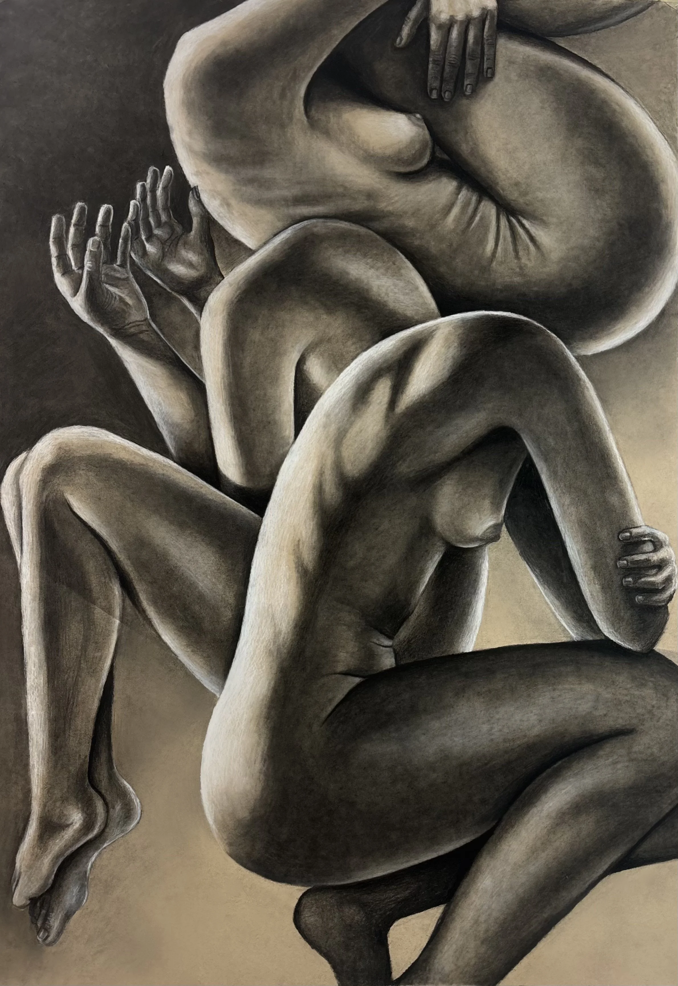 Someone's Daughter // 40 x 30 inches // charcoal on toned paper 