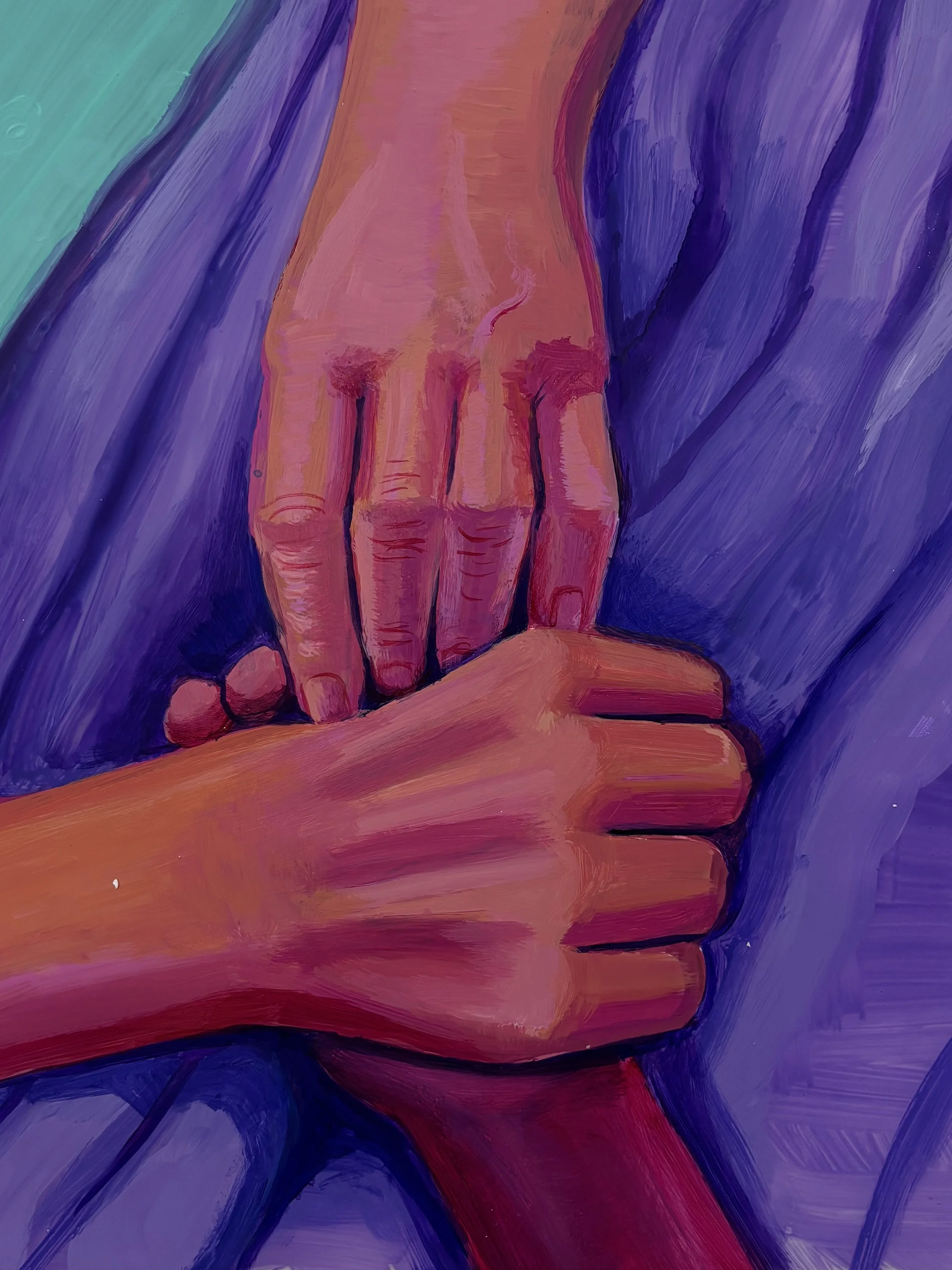 Oma's Hands / 11 x 14 / acrylic on duralar