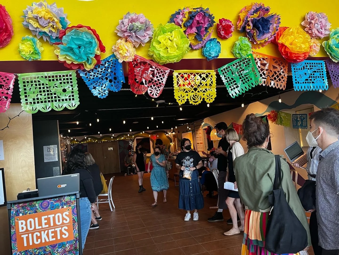 Entrance to lobby mural 