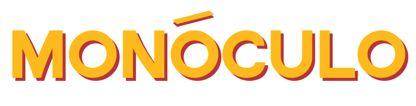 Texto en letras grandes que dice 'MONÓCULO' en color amarillo con sombra roja.