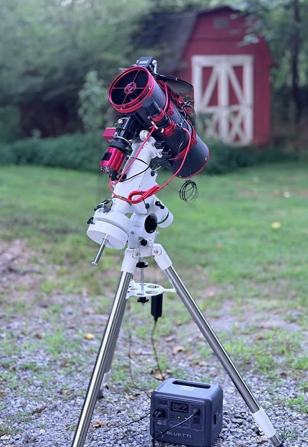Astrophotography telescope on a mount.