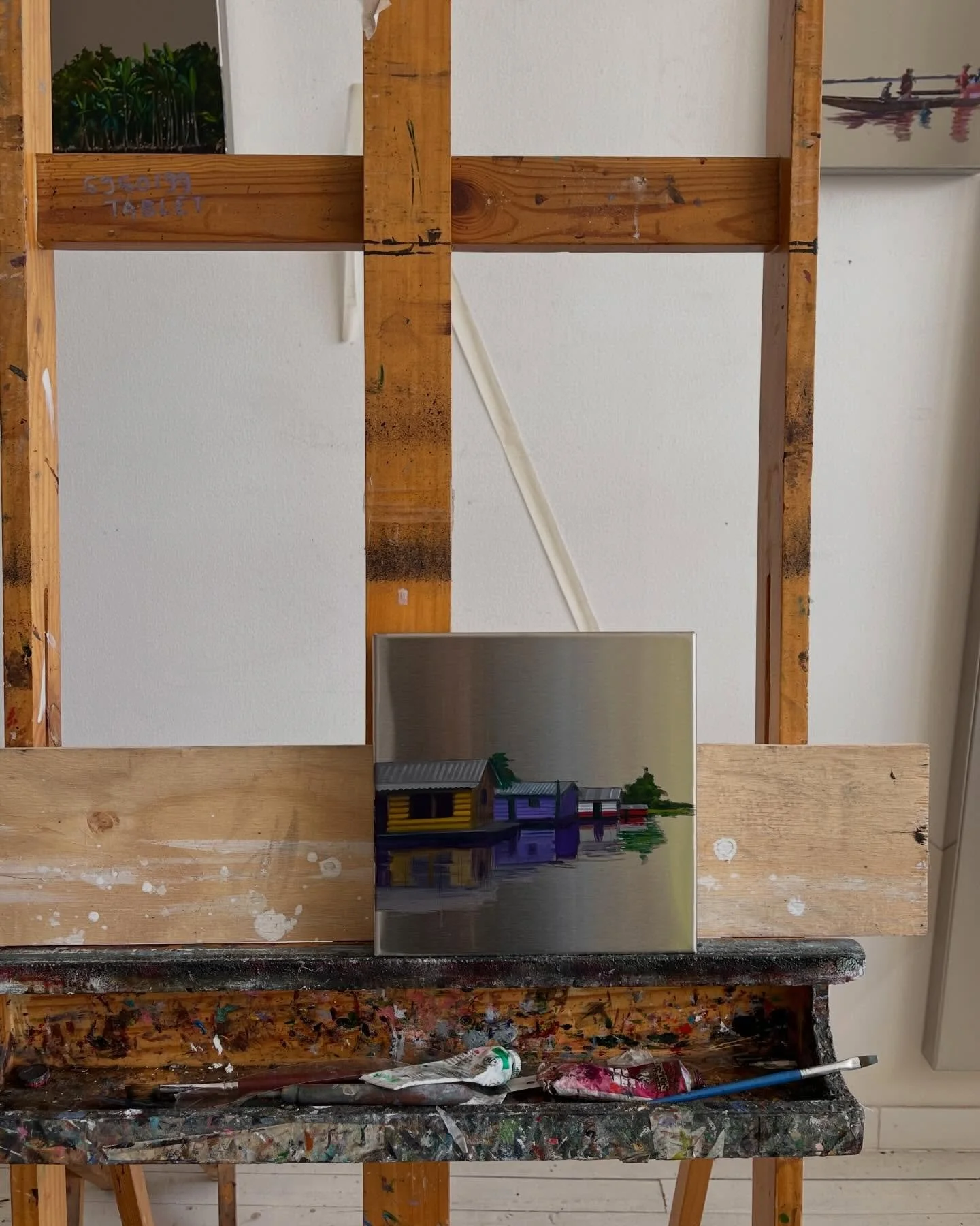 Hace un tiempo visitando el taller de @sair.garcia 

&ldquo;Aunque su principal medio de expresi&oacute;n ha sido la pintura, Garc&iacute;a ha creado un di&aacute;logo donde el tema se halla potenciado en la materia que lo hace tangible. As&iacute;, 