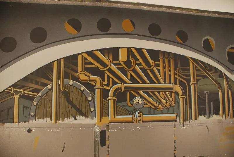Asheville Brewing  pipe mural panel in studio.jpg