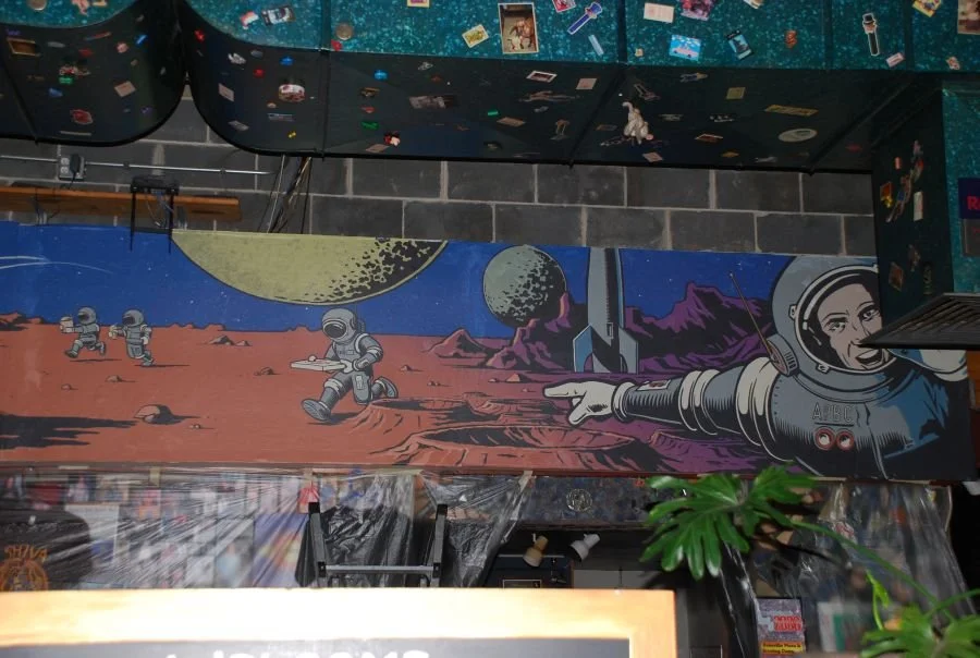 Asheville Pizza and Brewing Comic Mural