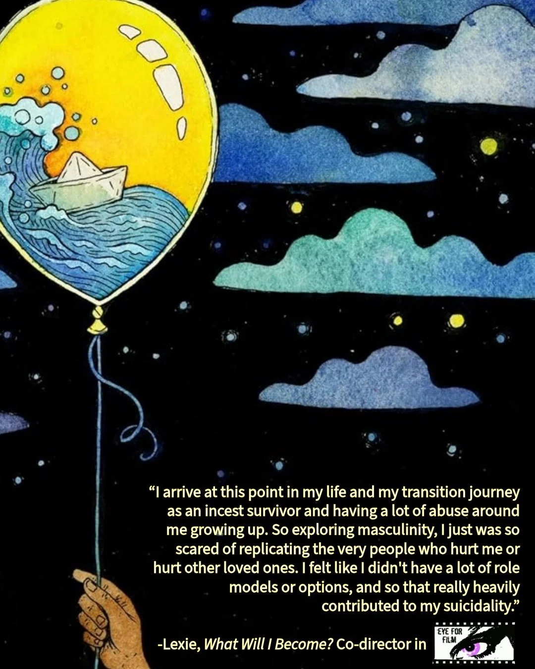 April is Sexual Assault Awareness and Prevention Month. It's an experience we touch upon in the blanket fort of our film. In a recent interview with @eyeforfilmuk , co-director Lexie elaborates, "I arrive at this point in my life and my transiti