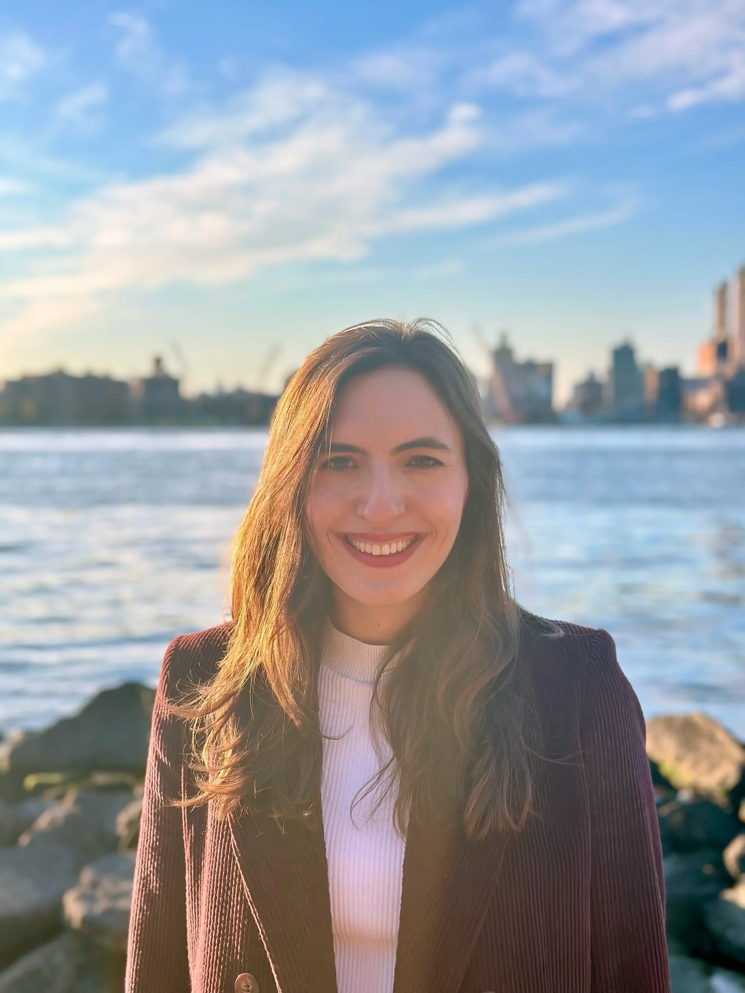 Katherine Berko, LCSW, therapist in NYC, photographed by the waterfront