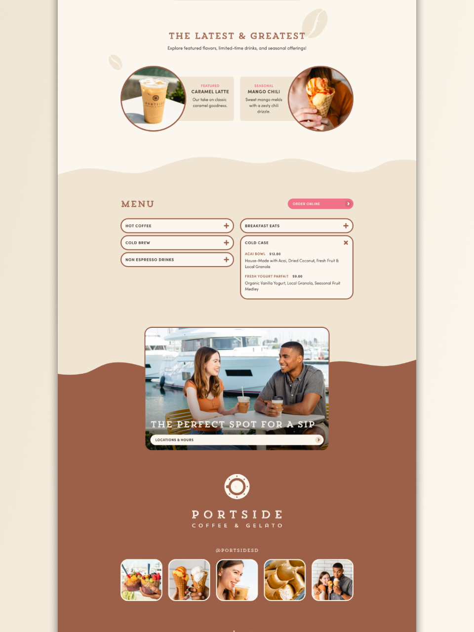 image of bottom of desktop portside website