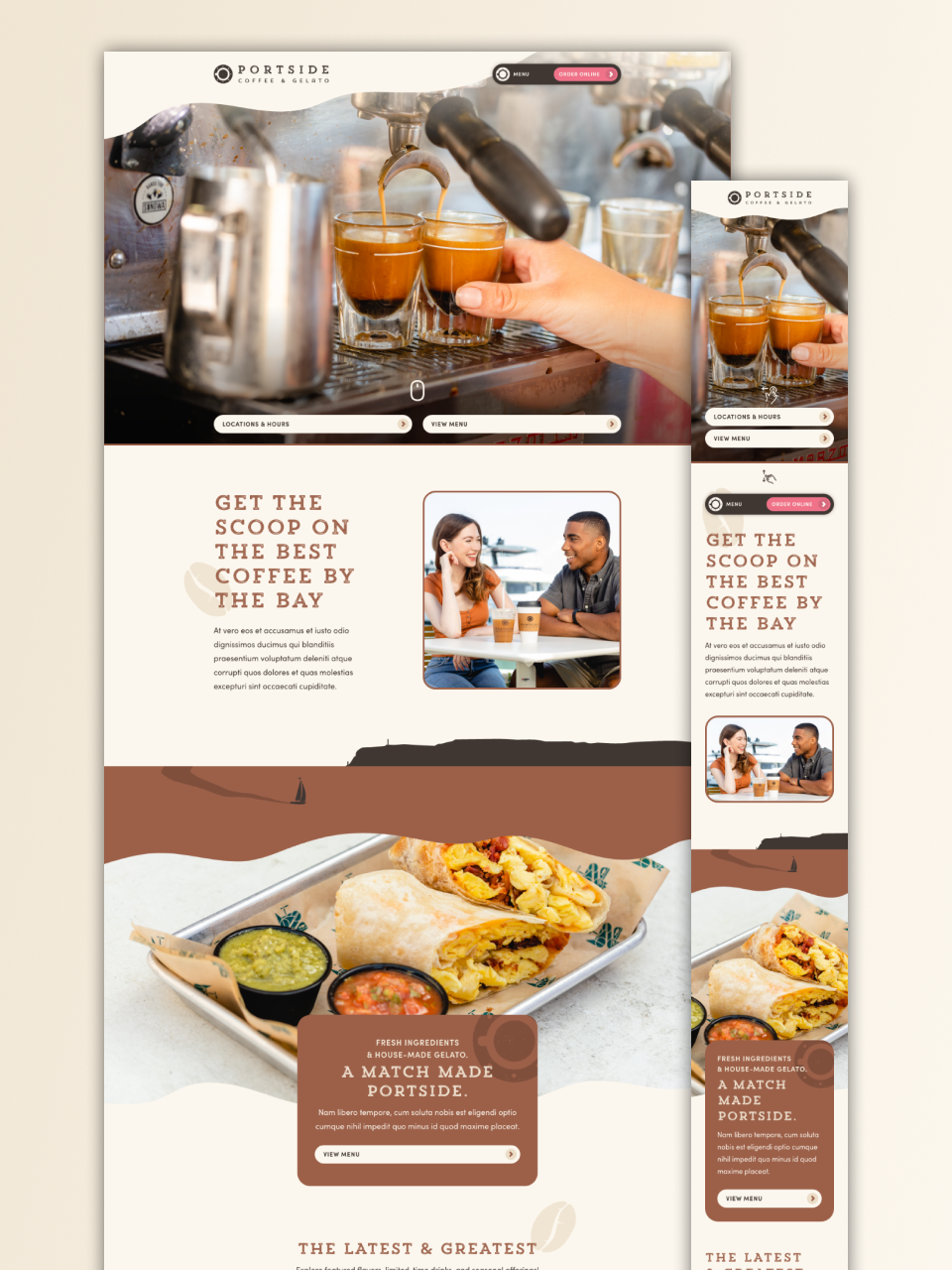 image of portside website homepage desktop and mobile