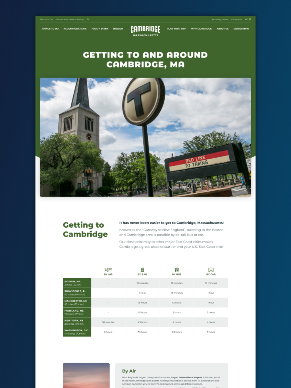 image of cot transportation page