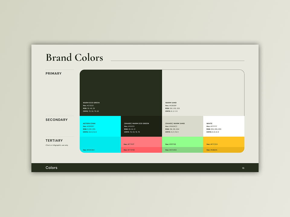 image of The Wildlife Society brand guidelines color page