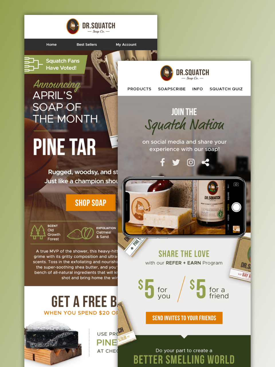 image of dr squatch email designs