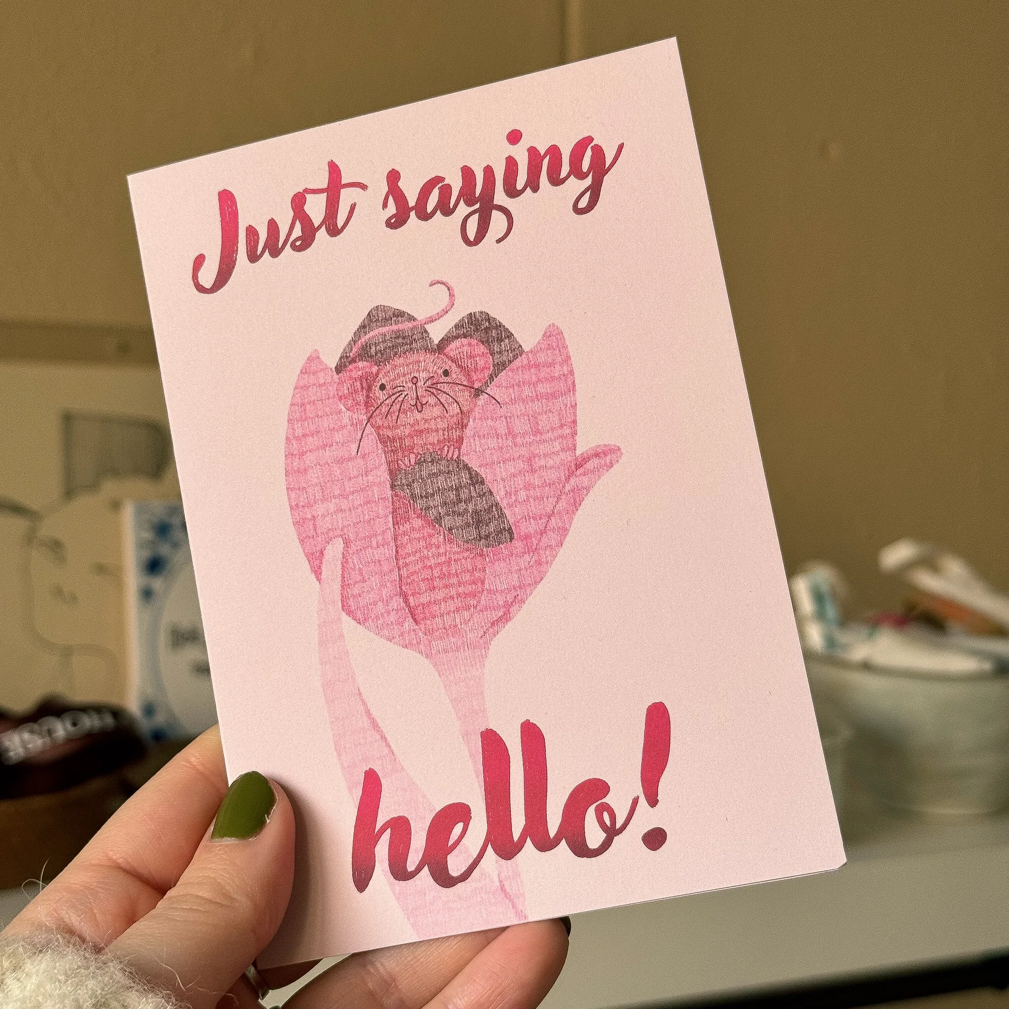 Luxe dubbele wenskaart – Just Saying Hello!