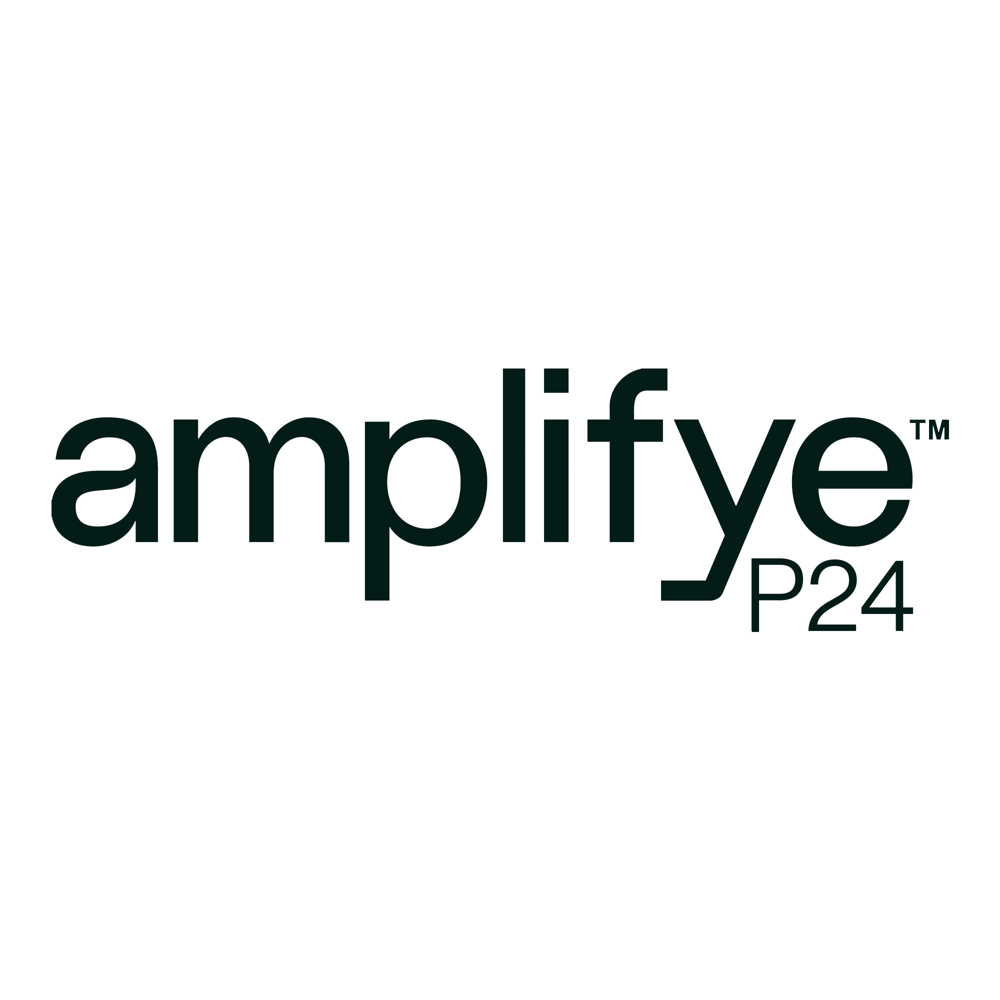 Amplify P24 logo with a stylized wave design above the text