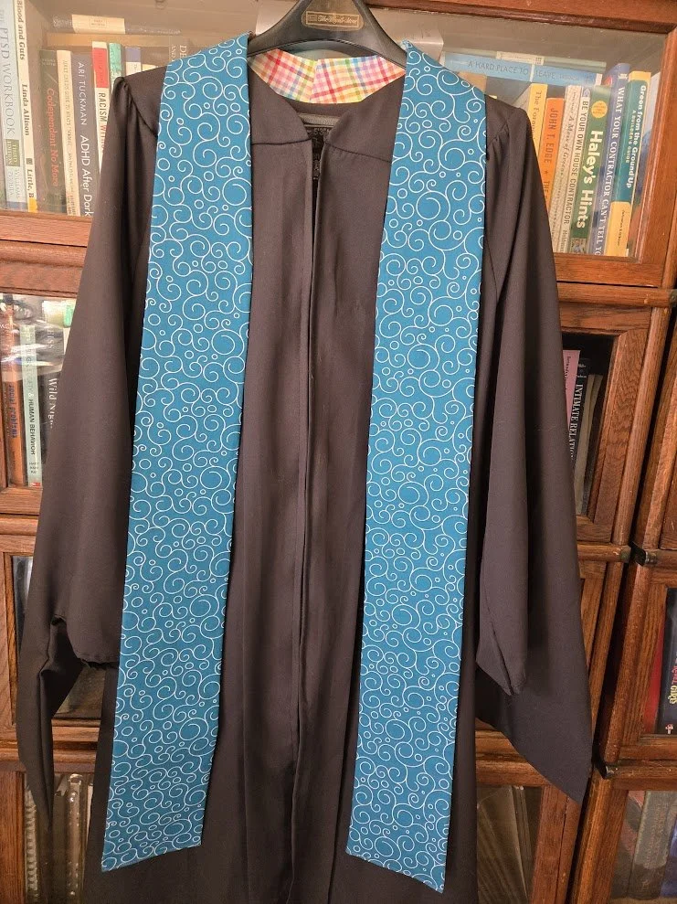 Breakaway safety stole for chaplain, Clergy breakaway safety stole with release, Interfaith chaplain wearing breakaway safety stole