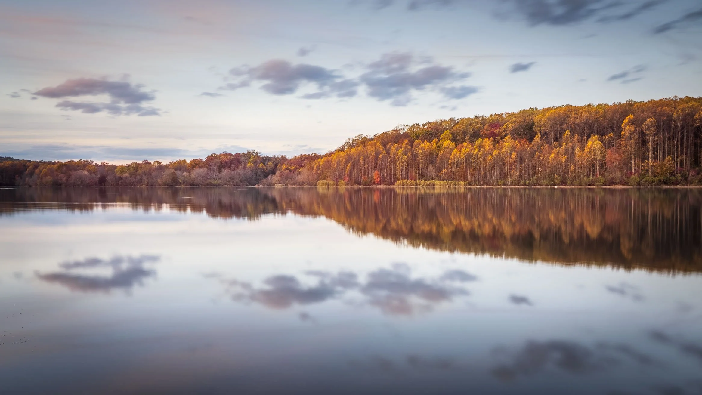 Tranquil Lake Sunset - Chambers Lake, Hibernia County Park, Pennsylvania
