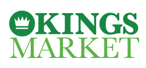 Kings Market logo with a green crown above the word 'KINGS' and the words 'MARKET' below, in green.