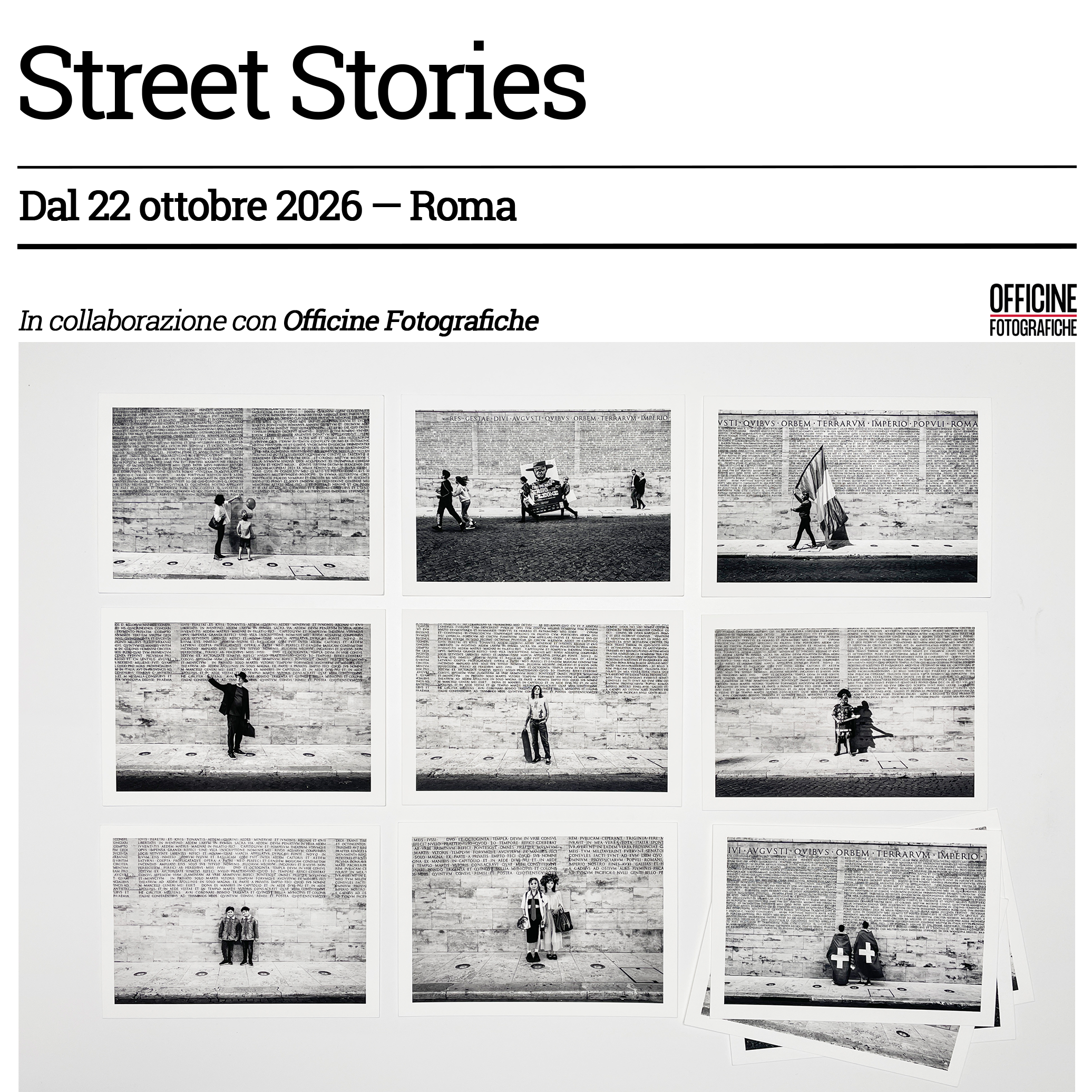 Sequenza di fotografie street in bianco e nero per il corso Street Stories presso Officine Fotografiche con il docente Stefano Mirabella.