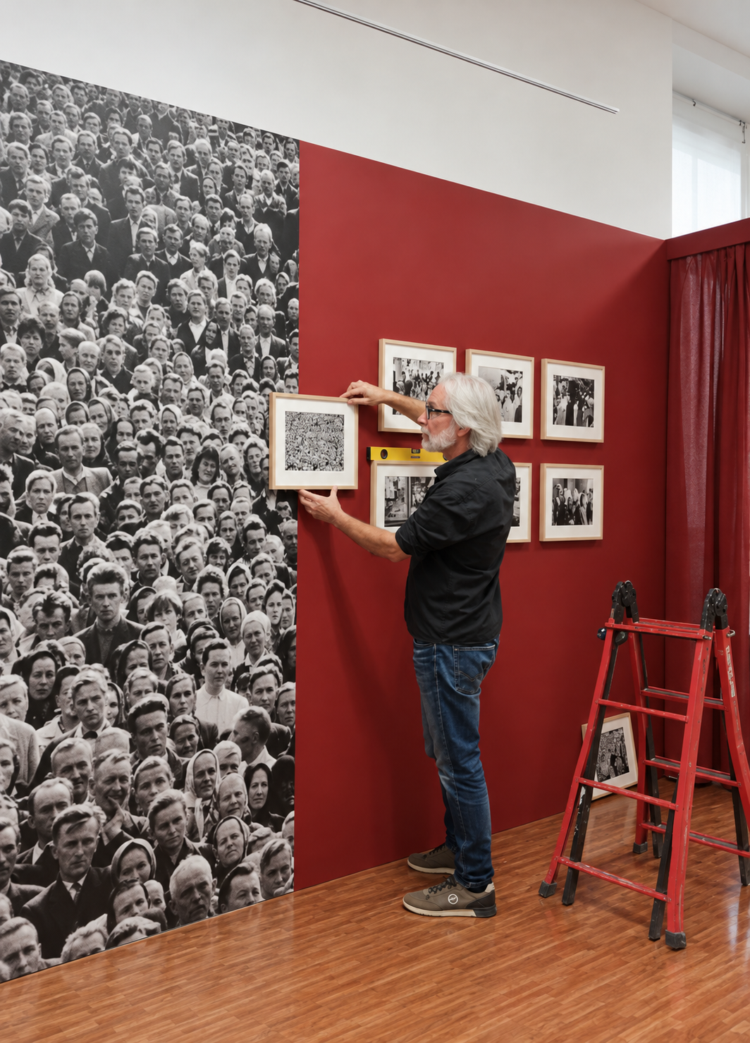 Allestimento della mostra Freelance sulla strada su Caio Mario Garrubba, curata da Stefano Mirabella per l’Istituto Luce