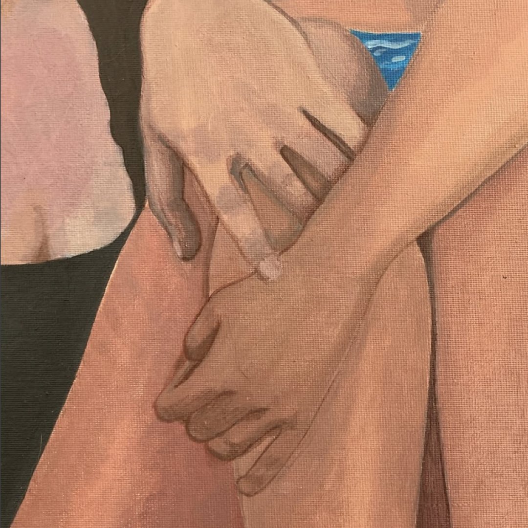 Geometric drawing of an outline square with sections divided by vertical, horizontal, and diagonal lines.