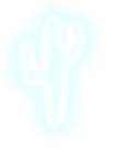 Bright blue glowing cactus icon